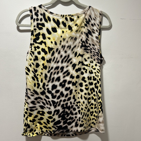Ellen Tracy Cheetah Animal Print Tank Blouse Size Medium Y2K Retro - Picture 5 of 8